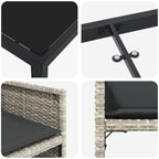 Garden Dining Set 5 pcs Light Grey Poly Rattan