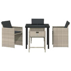 Garden Dining Set 5 pcs Light Grey Poly Rattan