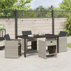 Garden Dining Set 5 pcs Light Grey Poly Rattan
