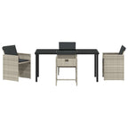 Garden Dining Set 5 pcs Light Grey Poly Rattan