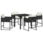 Garden Dining Set 5 pcs Black Poly Rattan