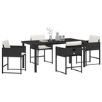 Garden Dining Set 5 pcs Black Poly Rattan