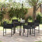 Garden Dining Set 5 pcs Black Poly Rattan