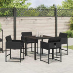 Garden Dining Set 5 pcs Black Poly Rattan