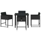 Garden Dining Set 5 pcs Black Poly Rattan
