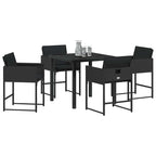Garden Dining Set 5 pcs Black Poly Rattan