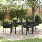 Garden Dining Set 5 pcs Black Poly Rattan