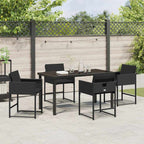 Garden Dining Set 5 pcs Black Poly Rattan