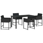Garden Dining Set 5 pcs Black Poly Rattan