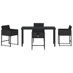 Garden Dining Set 5 pcs Black Poly Rattan