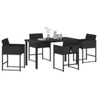 Garden Dining Set 5 pcs Black Poly Rattan