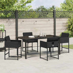 Garden Dining Set 5 pcs Black Poly Rattan