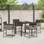 Garden Dining Set 5 pcs Grey Poly Rattan