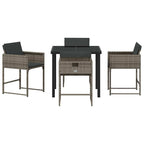 Garden Dining Set 5 pcs Grey Poly Rattan