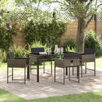 Garden Dining Set 5 pcs Grey Poly Rattan