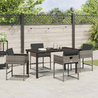 Garden Dining Set 5 pcs Grey Poly Rattan