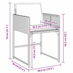 Garden Dining Set 5 pcs Grey Poly Rattan