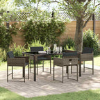 Garden Dining Set 5 pcs Grey Poly Rattan