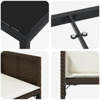 Garden Dining Set 5 pcs Brown Poly Rattan