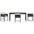 Garden Dining Set 5 pcs Brown Poly Rattan