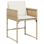 Garden Dining Set 5 pcs Beige Poly Rattan