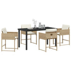 Garden Dining Set 5 pcs Beige Poly Rattan