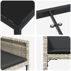 Garden Dining Set 5 pcs Light Grey Poly Rattan