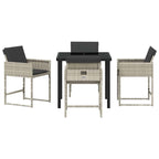 Garden Dining Set 5 pcs Light Grey Poly Rattan