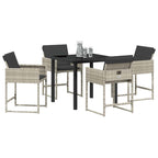 Garden Dining Set 5 pcs Light Grey Poly Rattan