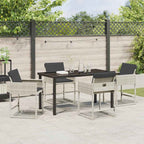Garden Dining Set 5 pcs Light Grey Poly Rattan