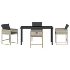 Garden Dining Set 5 pcs Light Grey Poly Rattan