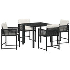 Garden Dining Set 5 pcs Black Poly Rattan