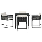Garden Dining Set 5 pcs Black Poly Rattan