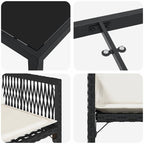 Garden Dining Set 5 pcs Black Poly Rattan