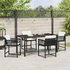 Garden Dining Set 5 pcs Black Poly Rattan