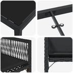 Garden Dining Set 5 pcs Black Poly Rattan