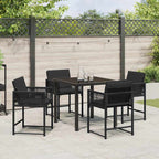 Garden Dining Set 5 pcs Black Poly Rattan