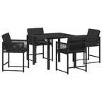 Garden Dining Set 5 pcs Black Poly Rattan