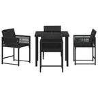 Garden Dining Set 5 pcs Black Poly Rattan