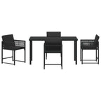 Garden Dining Set 5 pcs Black Poly Rattan