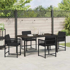 Garden Dining Set 5 pcs Black Poly Rattan
