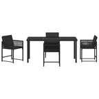 Garden Dining Set 5 pcs Black Poly Rattan