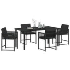 Garden Dining Set 5 pcs Black Poly Rattan