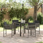 Garden Dining Set 5 pcs Grey Poly Rattan