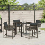 Garden Dining Set 5 pcs Grey Poly Rattan