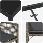 Garden Dining Set 5 pcs Grey Poly Rattan