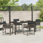 Garden Dining Set 5 pcs Grey Poly Rattan