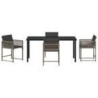 Garden Dining Set 5 pcs Grey Poly Rattan