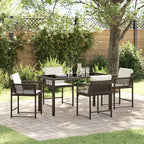 Garden Dining Set 5 pcs Brown Poly Rattan