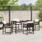 Garden Dining Set 5 pcs Brown Poly Rattan